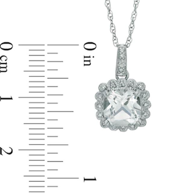 Lab-Created Sapphire and 0.11 CT. T.W. Diamond Pendant, Ring and Earrings Set in Sterling Silver