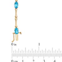 Oval Swiss Blue Topaz Bracelet in Sterling Silver with 14K Gold Plate - 7.25"|Peoples Jewellers