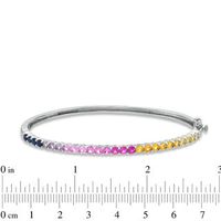 Lab-Created Multi-Gemstone Bangle in Sterling Silver|Peoples Jewellers