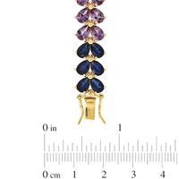 Pear-Shaped Lab-Created Multi-Gemstone Bracelet in Sterling Silver with 18K Gold Plate - 7.25"|Peoples Jewellers