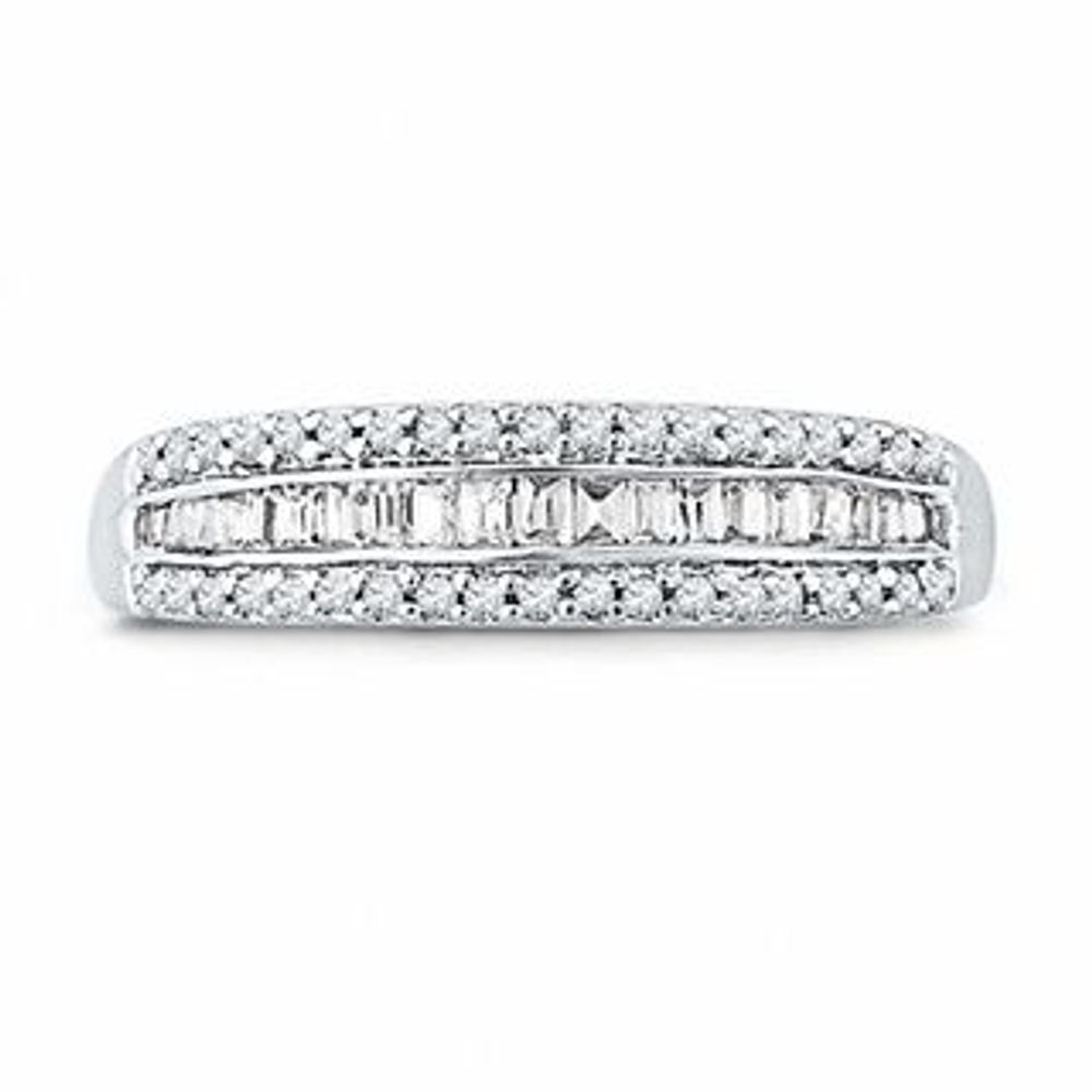 0.25 CT. T.W. Baguette Diamond Band in 10K White Gold|Peoples Jewellers