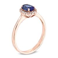 Oval Tanzanite and 0.09 CT. T.W. Diamond Ring in 10K Rose Gold|Peoples Jewellers