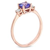 6.0mm Tanzanite and 0.12 CT. T.W. Diamond Ring in 10K Rose Gold|Peoples Jewellers