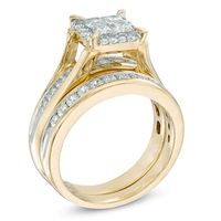 1.50 CT. T.W. Quad Princess-Cut Diamond Frame Bridal Set in 14K Gold|Peoples Jewellers