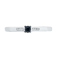 0.16 CT. T.W. Enhanced Black and White Diamond Promise Ring in 10K White Gold|Peoples Jewellers