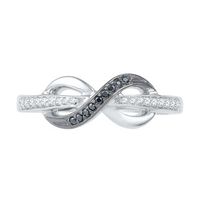 0.12 CT. T.W. Enhanced Black and White Diamond Infinity Ring in 10K White Gold|Peoples Jewellers