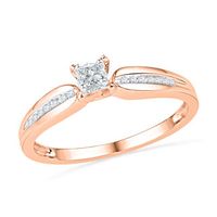 0.16 CT. T.W. Princess-Cut Diamond Promise Ring in 10K Rose Gold|Peoples Jewellers