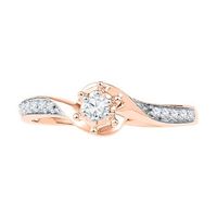 0.16 CT. T.W. Diamond Swirl Frame Promise Ring in 10K Rose Gold|Peoples Jewellers