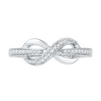 0.12 CT. T.W. Diamond Infinity Ring in 10K White Gold|Peoples Jewellers