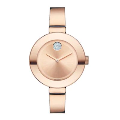 Ladies' Movado Bold® Crystal Rose-Tone Bangle Watch (Model: 3600202)|Peoples Jewellers