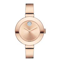 Ladies' Movado Bold® Crystal Rose-Tone Bangle Watch (Model: 3600202)|Peoples Jewellers