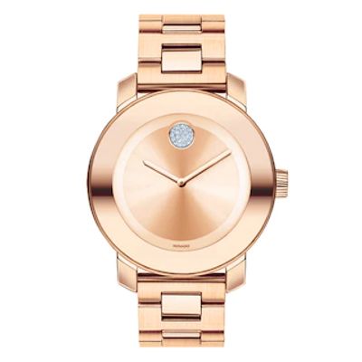 Ladies' Movado Bold® Rose-Tone Crystal Watch (Model: 3600086)|Peoples Jewellers