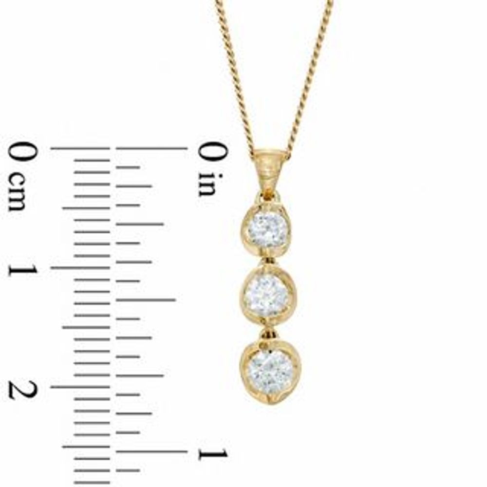 0.50 CT. T.W. Certified Canadian Diamond Three Stone Drop Pendant in 14K Gold (I/I2) - 17"|Peoples Jewellers