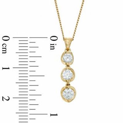 0.50 CT. T.W. Certified Canadian Diamond Three Stone Drop Pendant in 14K Gold (I/I2) - 17"|Peoples Jewellers