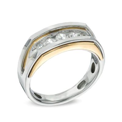 Men's 0.50 CT. T.W. Diamond Five Stone Ring in 10K Two-Tone Gold|Peoples Jewellers