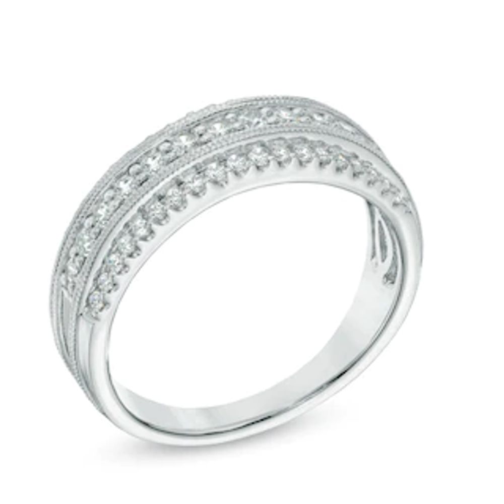 0.50 CT. T.W. Diamond Vintage-Style Anniversary Band in 14K White Gold|Peoples Jewellers