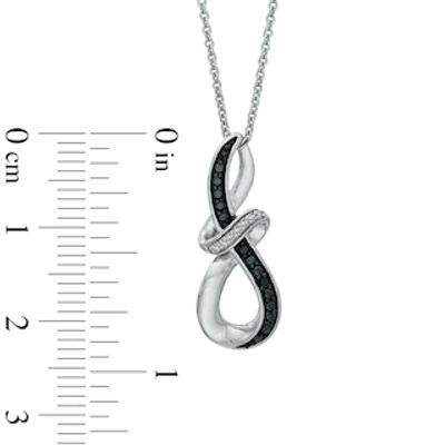 0.05 CT. T.W. Enhanced Black and White Diamond Abstract Infinity Pendant in Sterling Silver|Peoples Jewellers