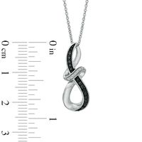 0.05 CT. T.W. Enhanced Black and White Diamond Abstract Infinity Pendant in Sterling Silver|Peoples Jewellers
