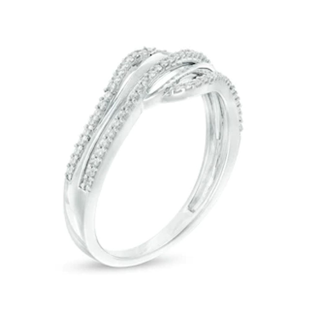 0.20 CT. T.W. Diamond Split Waves Ring in Sterling Silver|Peoples Jewellers