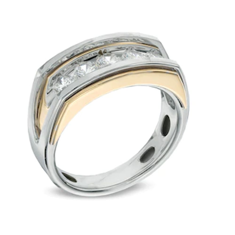 Men's 1.00 CT. T.W. Diamond Five Stone Ring in 10K Two-Tone Gold - Size 10|Peoples Jewellers