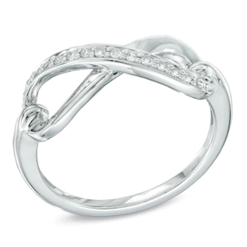 Diamond Accent Infinity Ring in Sterling Silver|Peoples Jewellers