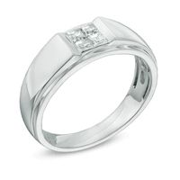 Men's 0.50 CT. T.W. Square-Cut Quad Diamond Ring in 10K White Gold|Peoples Jewellers