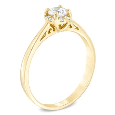 0.34 CT. T.W. Certified Canadian Diamond Frame Engagement Ring in 14K Gold (I/I1)|Peoples Jewellers