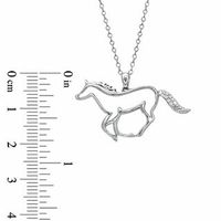 0.04 CT. T.W. Diamond Running Horse Pendant in Sterling Silver|Peoples Jewellers