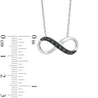 Black Diamond Accent Sideways Infinity Necklace in Sterling Silver - 16"|Peoples Jewellers