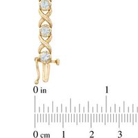3.25mm Lab-Created White Sapphire "XO" Bracelet in Sterling Silver with 14K Gold Plate - 7.25"|Peoples Jewellers