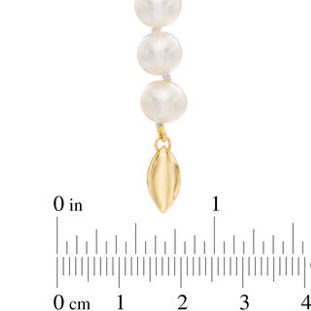 7.0-8.0mm Freshwater Cultured Pearl Strand Necklace with 14K Gold Clasp|Peoples Jewellers