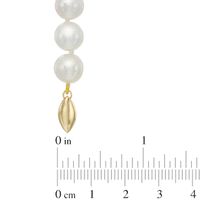 8.0-10.0mm Freshwater Cultured Pearl Graduated Strand Necklace with 14K Gold Clasp|Peoples Jewellers