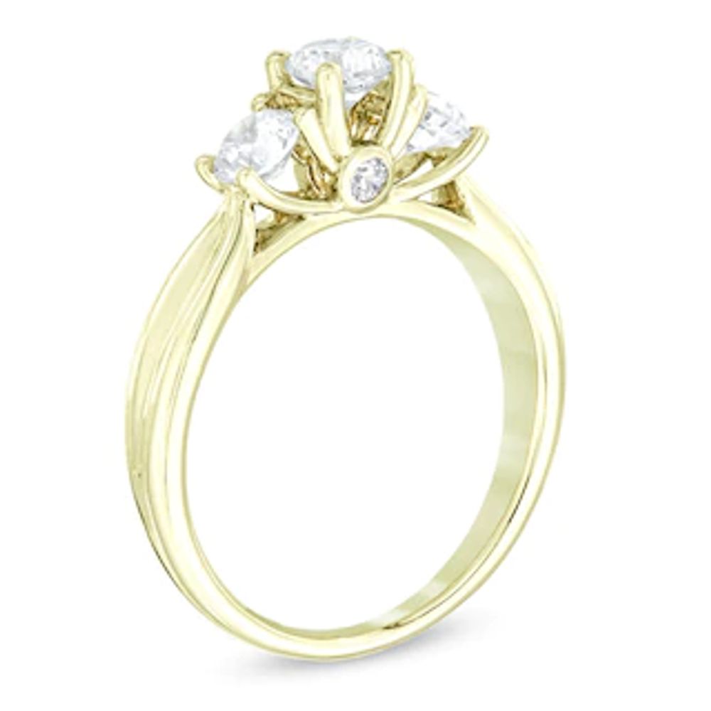0.95 CT. T.W. Diamond Past Present Future® Engagement Ring in 14K Gold|Peoples Jewellers