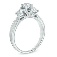 0.95 CT. T.W. Diamond Past Present Future Engagement Ring in 14K White Gold|Peoples Jewellers