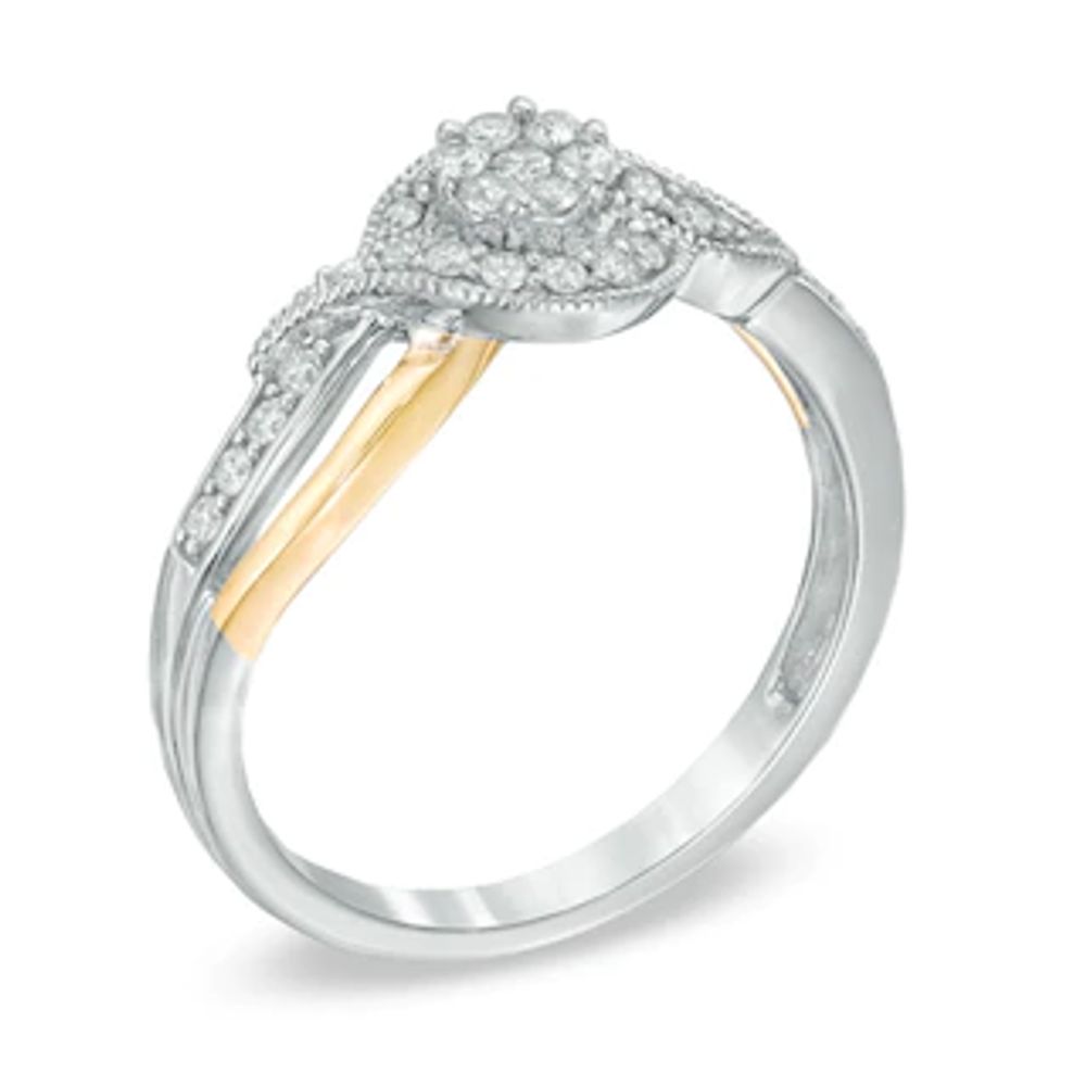 0.12 CT. T.W. Princess-Cut Composite Diamond Ring in 10K White Gold|Peoples Jewellers