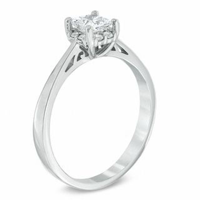 Princess Cut Diamond Engagement Ring in 14K White Gold (0.70 ct tw