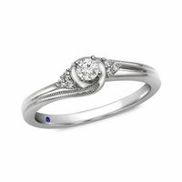 0.12 CT. T.W. Diamond Cluster Promise Ring in Sterling Silver|Peoples Jewellers