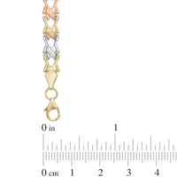 X Link Bracelet in 10K Tri-Tone Gold - 7.25"|Peoples Jewellers