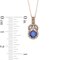 5.5mm Tanzanite and 0.12 CT. T.W. Enhanced Champagne Diamond Pendant in 10K Rose Gold|Peoples Jewellers