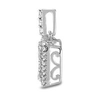 0.50 CT. T.W. Diamond Rectangle Cluster Pendant in 10K White Gold|Peoples Jewellers