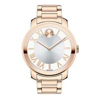 Ladies' Movado Bold® Rose-Tone Stainless Steel Watch with Silver-Tone Dial (Model: 3600200)|Peoples Jewellers