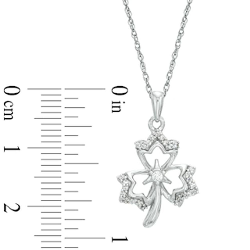0.13 CT. T.W. Diamond Maple Leaf Pendant in 10K White Gold|Peoples Jewellers