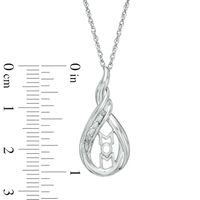 0.10 CT. T.W. Diamond "MOM" Teardrop Pendant in 10K White Gold|Peoples Jewellers