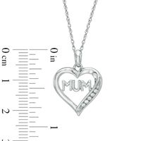 Diamond Accent "MUM" Heart Pendant in Sterling Silver|Peoples Jewellers