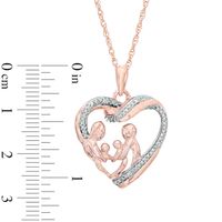 Diamond Accent Family Heart Pendant in 10K Rose Gold|Peoples Jewellers