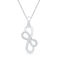 0.16 CT. T.W. Diamond Double Infinity Pendant in Sterling Silver|Peoples Jewellers