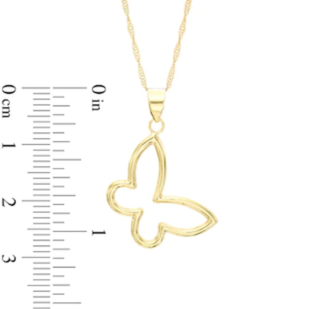 Butterfly Pendant in 10K Gold - 17"|Peoples Jewellers