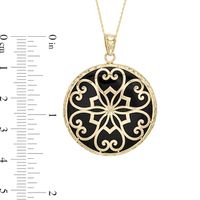 28.5mm Onyx Circle Pendant in 10K Gold|Peoples Jewellers