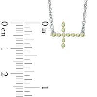 Peridot Sideways Cross Necklace in Sterling Silver|Peoples Jewellers
