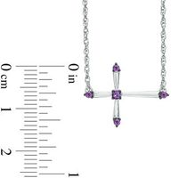 Amethyst Sideways Cross Necklace in Sterling Silver|Peoples Jewellers